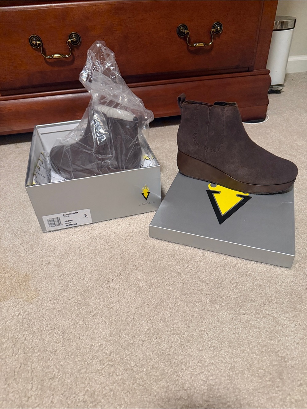 Vionic Dark Brown Suede Wedge Boot